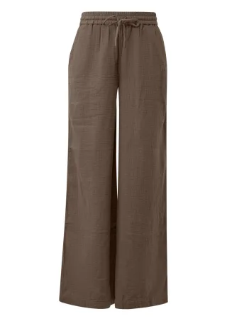 Q/S designed by - Marlene-Hose mit weitem Bein braun - Gr. - 34
