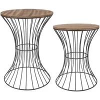 Spetebo Beistelltisch Design Beistelltisch Metall - 39 x 30 cm (Stück, 1-St., Beistelltisch), Holz Deko Tisch