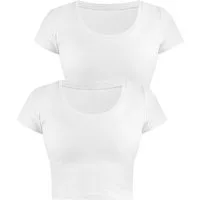 Janice Kurzarmshirt 2 x Damen crop T-Shirt Nantes Kurzes Shirt aus Baumwolle