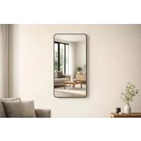 BOURGH Wandspiegel ASTON eleganter Dekospiegel 90x50cm mit dünnem Alurahmen, dünner Rahmen