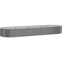 vidaXL Hochbeet Hochbeet Verzinkter Stahl 322x100x36 cm Grau (1 St)