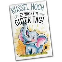 speecheese Magnet Fröhlicher Cartoon Elefant - Rüssel hoch Souvenir Souvenir Magnet