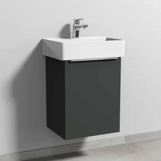 Sanipa 3way Waschtischunterbau zu Duravit Dura Square Waschtisch mit 1 Tür, Graphit-Matt UP4251B