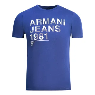 Armani Jeans - T-shirt „1981" In Blau Mit Logo