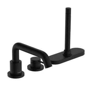 Hansgrohe 3-Loch Wannenrandmischer Tecturis S mit sBox, mattschwarz, 73447670 73447670