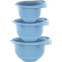 Engelland Rührschüssel 3er Set Backschüsseln mit Griff, Salatschüsseln, Kunststoff, (Vorteils-Set, 3-tlg), robust, BPA-frei, stapelbar, rutschfeste Silikonfüße, Einhandausguss
