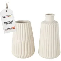 Topanbieter999 Dekovase (2 St., 2er Set), beige, Porzellan, kleine Blumenvase für Schnitt- und Trockenblumen