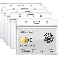 WEBBOMB Schlüsselanhänger 5x Ausweishülle ZIP Kartenhalter flexibel & wasserdicht für 1-2 Karten (5-tlg)