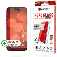 Displex Displayschutzglas Real Glass + Case für Apple iPhone 15 Pro, Displayschutzfolie Displayschutz Rundumschutz 360 Grad splitterfest