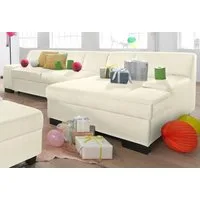 DOMO collection Ecksofa Norma, elegant & modern, mit flachen Armlehnen, Breite 268cm, L-Form, wahlweise mit Bettfunktion