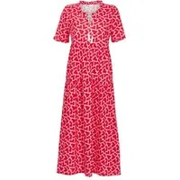 Ringella Sommerkleid Maxikleid mit Stufen und Rüschen Herzchen-Alloverdruck