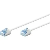 Ultraflexibles Cat.6a Patchkabel slim, U/UTP weiß, 0,5 Meter, extrakurze Stecker