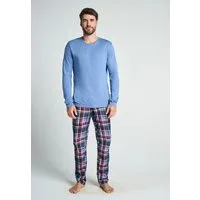 Jockey Pyjama Night and Day Long Pyjama (2 tlg) Elastikbund mit Kordelzug, Seitentaschen, Langarmshirt mit Rundhals