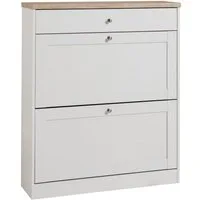 OTTO home Schuhschrank Heide Breite 90cm, mit Schubkasten, 2 Klappen und Facettenfront, Höhe 103cm