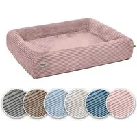 SABRO Hundekorb KUDDE Orthopädisch - Waschbar & Wasserabweisend - Ergonomisch aus, Cord, Premium Hundebett mit wechselbarem Bezug für jede Hundegröße