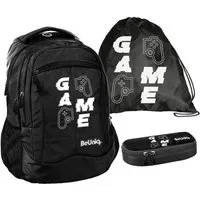 PASO Schulrucksack (Schulset, 3-tlg), Game Pads Schulset 3-teilig – Schwarz