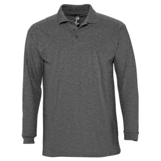 SOLS - "Winter II" Poloshirt für Herren Langärmlig (Dunkelgraue Melange)