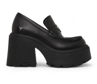 Windsor Smith Schwarze Leder Plateauschuhe - Spolied