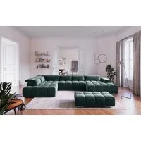 COTTA Wohnlandschaft Orion U-Form, B: 409 cm, mit Kopfteilverstellung & 6 Nierenkissen
