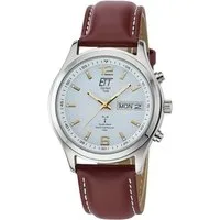 ETT Funkuhr Gobi EGS-11248-12L, Armbanduhr, Herrenuhr, Solar, Datum, Lederarmband