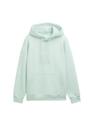 Denim Tom Tailor - Relaxed Hoodie Sweatshirt mit Logo-Print sea foam - Gr. - L