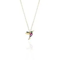 Einzelstück Kette mit Anhänger Einzelstück Kolibri Halskette, 925 Sterling Silber