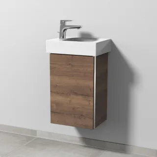 Sanipa 3way Waschtischunterbau zu Geberit iCon Waschtisch mit 1 Tür, Eiche-Tabak BR65750