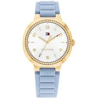 Tommy Hilfiger Quarzuhr SAVANNAH 1782897, Armbanduhr, Damenuhr, Silikonarmband, analog, Glassteine