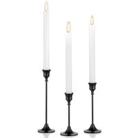 Agger Kerzenständer 3 Stück Dekorativer Vintage-Kerzenhalter, für Stabkerze Spitzkerzen Hochzeit Party Weihnachten Tischdeko
