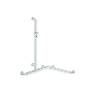 Hewi 801 Duschhandlauf 801.35D31098 2 x 762 x 1100 mm, signalweiß, antimikrobiell, mit Brausehalterstange