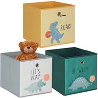 relaxdays Faltbox Kinder Aufbewahrungsboxen im 3er Set, A