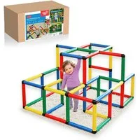QUADRO Klettergerüst Kletterpyramide, (Montessori-inspiriertes Set, 237-St., 16 Modellideen für optimale motorische Entwicklung), Modulares Stecksystem, ab 12 Monaten, Made in Germany, UV-stabil