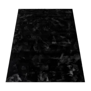 Paco Home Hochflorteppich, Schwarz, Textil, Rechteckig, 120x170 cm, strapazierfähig, für Fußbodenheizung geeignet, Teppiche & Böden, Teppiche, Hochflorteppiche & Shaggys