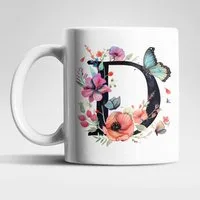 WS-Trend Tasse Name A bis Z Blumen Schmetterlinge Kaffeetasse Teetasse Geschenkidee, Keramik
