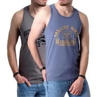 Jack & Jones Tanktop Bedrucktes Shirt aus Baumwolle (2er-Pack) mit Print