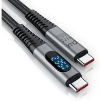 Primewire Gen 3x2-240 Watt Ladekabel / Datenkabel 40 Gbit/s mit Display, 1,5m USB-Kabel, USB-C, (150 cm), Thunderbolt 3 Kabel, USB 4 Typ C, 8k 60Hz, 4k 120 Hz