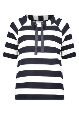 betty barclay - so cosy - - Sweatshirt Dunkelblau/Weiß - Gr. - 42