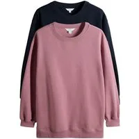 The Set Sweater 2 x The Set Lange Sweatshirts mit seitlichem RV (2-tlg)