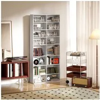 HOMCOM CD-Regal CD-Ständer für bis zu 640 CDs oder 360 DVDs oder 430 Blurays, CD DVD Blueray Regal 1-tlg., fürs Wohnzimmer 24 x 175 cm Weiß