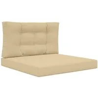 vidaXL Sitzauflage Sofakissen für draußen Polyester Beige 80 x 80 x 8 cm, (2 St)