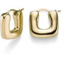 Schmuck Krone Paar Creolen Paar quadratische Creolen 18,5x18,5mm aus 585 Gelbgold, Gold 585