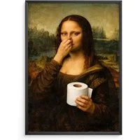Tigerlino Poster Mona Lisa Klopapier Lustige Deko Toilette Gäste-WC Badezimmer