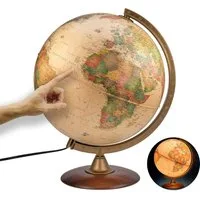 Interkart Landkarten & Globen GmbH Globus Antik-Leuchtglobus 30 cm mit Holzfuß und deutschem Kartenbild