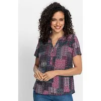 Witt Klassische Bluse Druckbluse Kurzarm