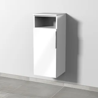 Sanipa 3way Mittelschrank mit 1 Tür und 1 offenem Fach, Weiß-Glanz, UF13278 UF13278
