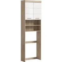 welltime Waschmaschinenumbauschrank SIENA, Breite 63cm, für Waschmaschine & Trockner, 2 Türen, MDF-Front (TOPSELLER) in verschiedenen Farben, Überbauschrank, Umbauschrank, Badschrank