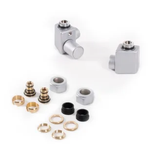 Terma Set Regelventil DEXTER GZ 1/2" - Ø16x2, Ø15 links, TGERCD1-ST, Silber TGERCD1-ST