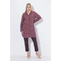 Ulla Popken Longbluse Longbluse Streifen A-Linie Hemdkragen Langarm