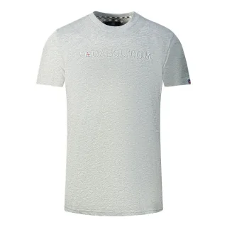 Aquascutum Brand Embossed Logo T-Shirt Grau