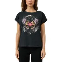 QS Rundhalsshirt mit großem Print